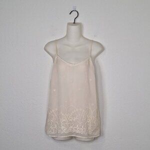 Old Navy Floral Embroidered Cami Sz S Lace Adjustable Straps Boho Minimalist